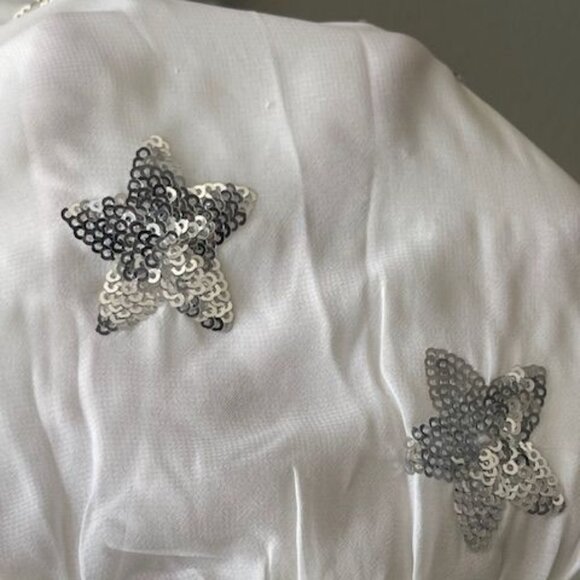 BuddyLove Womens Sequin Star Top White Puffy Long Sleeve Fashion Elegant outfit - Picture 11 of 16